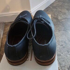 CALL IT SPRING Oxford Canvas Shoes Men's Size 12 Blue Almond Toe Textured
